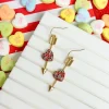 Cupid's Arrow Pave Heart Dangle Earring