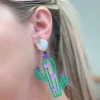 Cutie Cactus Statement Dangle Earrings