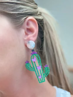 Cutie Cactus Statement Dangle Earrings