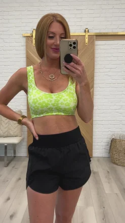 Daisy Square Neck Bralette in Green