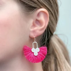 Daisy Tassel Fringe Dangle Earrings