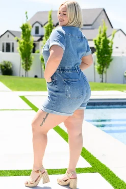 Delia High Rise Short Sleeve Romper by Judy Blue