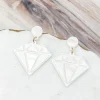 Diamond Acrylic Dangle Earrings
