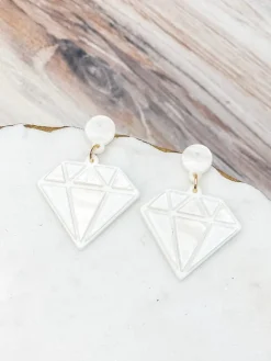 Diamond Acrylic Dangle Earrings