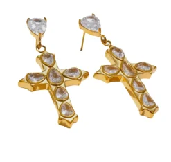Diamond Cross Earrings by Lauren Kenzie