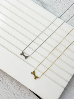 Dog Bone Pendant Necklace - Gold