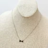 Dog Bone Pendant Necklace - Silver