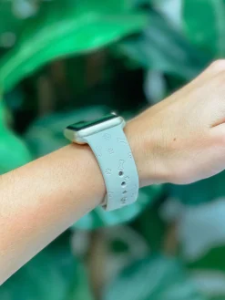 Dog Lover Engraved Silicone Smart Watch Band - Taupe