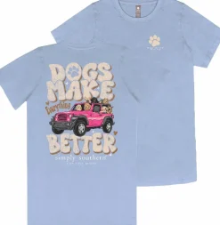 'Dogs Make Everything Better' Mineral Wash Short Sleeve Tee by Simply Southern