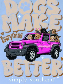 'Dogs Make Everything Better' Mineral Wash Short Sleeve Tee by Simply Southern