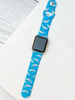 Dolphin Print Silicone Smart Watch Band