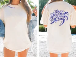 DONATION TEE: 'Save the Oceans' Floral Turtle Tee by Prep Obsessed