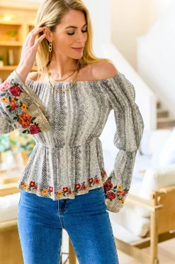 Don't Tempt Me Embroidered Blouse