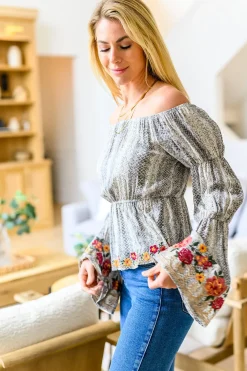 Don't Tempt Me Embroidered Blouse