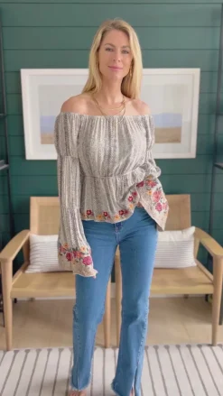 Don't Tempt Me Embroidered Blouse