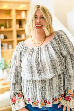 Don't Tempt Me Embroidered Blouse