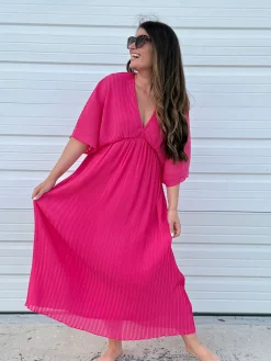 DOORBUSTER: Draped Maxi Dress - Fuchsia by Sew In Love (Ships in 2-3 Weeks)