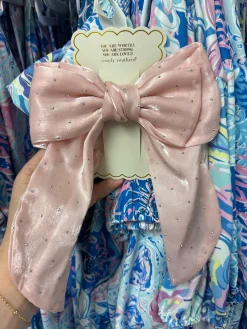 Dotted Pink Hair Bow by Simply Southern