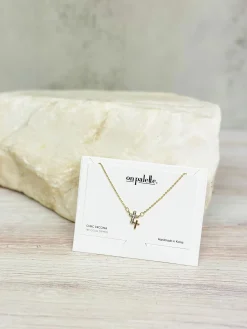 Double Cross Pendant Necklace - Gold