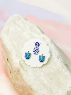 Dreidel Signature Enamel Stud Earrings