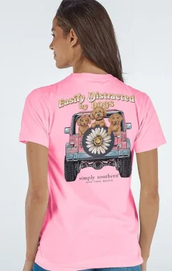 'Easily Distracted By Dogs' Short Sleeve Tee by Simply Southern