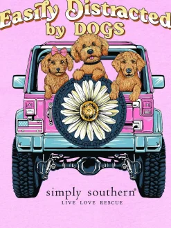'Easily Distracted By Dogs' Short Sleeve Tee by Simply Southern