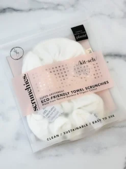 Eco-Friendly Towel Scrunchies - White