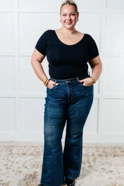 Edna High Rise Control Top Shield Pocket Flare Jeans by Judy Blue