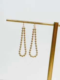 Elegant Metal Loop Dangle Earrings - Gold