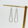 Elegant Metal Loop Dangle Earrings - Silver