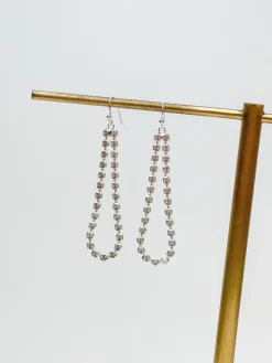 Elegant Metal Loop Dangle Earrings - Silver