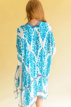 Elena Printed Kimono - Teal