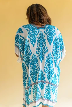 Elena Printed Kimono - Teal