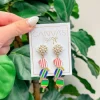 Ellie Pickleball Paddle Trio Pearl Cluster Drop Earrings