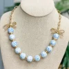 Eloise Porcelain Beaded Bow Necklace