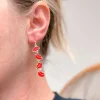Enamel Lips Dangle Earrings