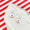 Enamel Nurse Dangle Earrings