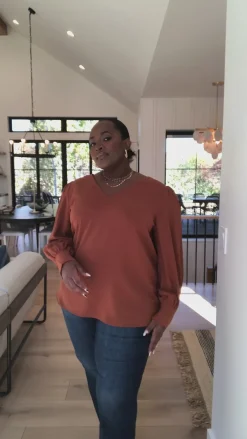 Enjoy This Moment V Neck Blouse In Toffee