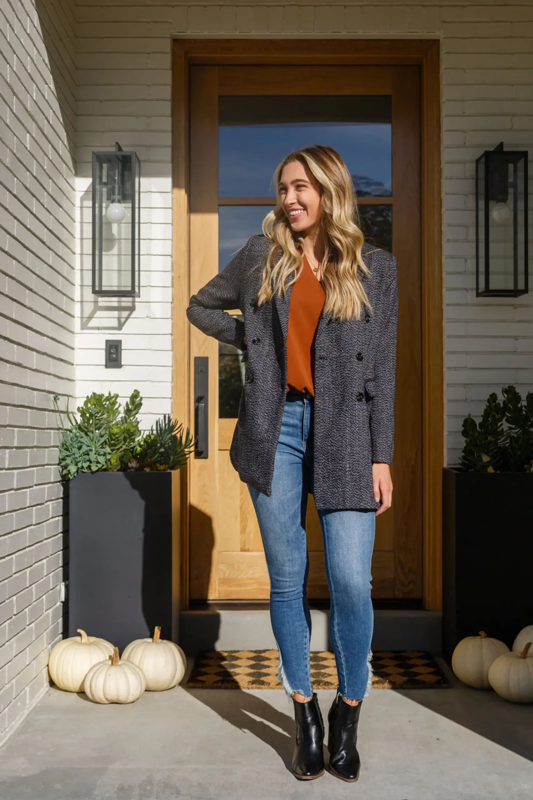 Enjoy This Moment V Neck Blouse In Toffee