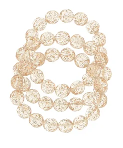 Faceted Ball Stretch Bracelet Set - Clear