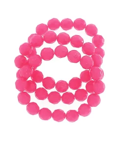 Faceted Ball Stretch Bracelet Set - Fuchsia
