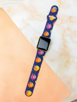Fall Multi Pumpkin Printed Silicone Watch Band