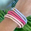 Faux-Leather Band Bracelet Set - Pink