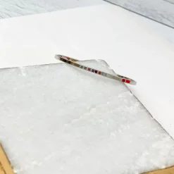 'Fearless' Silver Sentiment Bracelet - Turquoise