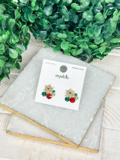 Festive Snowflake Stud Earrings - Gold