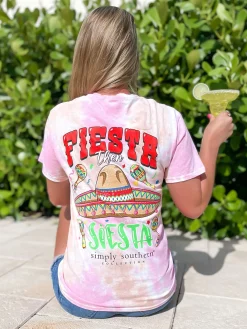 'Fiesta Then Siesta' Short Sleeve Tie Dye Tee by Simply Southern