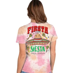'Fiesta Then Siesta' Short Sleeve Tie Dye Tee by Simply Southern