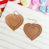 Filigree Heart Dangle Earrings - Rose Gold