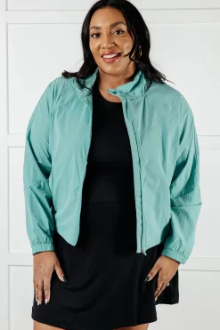 Fit Happens Nylon Tennis Jacket in Tidal Wave