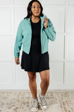 Fit Happens Nylon Tennis Jacket in Tidal Wave